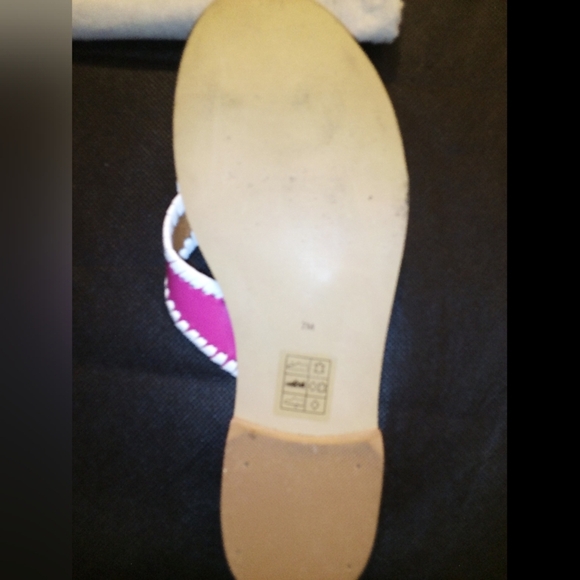 Jack Rogers - #1, NWT, Pink & White Leather Thong Style Sandals, Size 7 M, - Picture 4 of 8